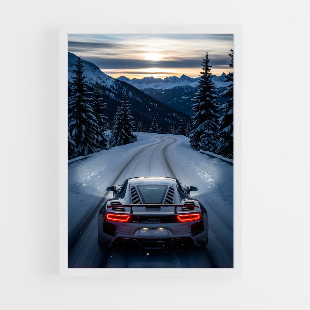 Poster Horizon Enneigé – affiche Porsche (vue 3)